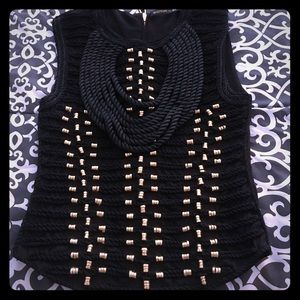 Balmain X H&M black and gold rope top